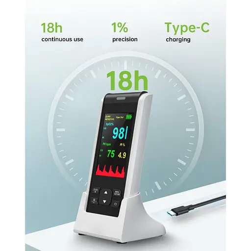 Ручний пульсоксиметр HOLFENRY, сенсорний монітор - фото 2