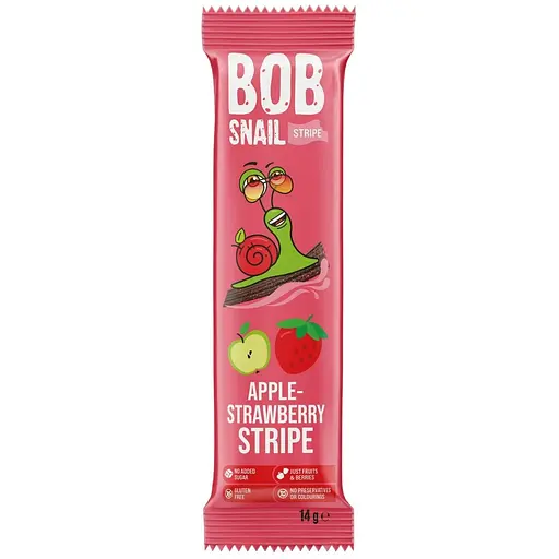 Уценка. Конфеты фруктово-ягодные Bob Snail Яблочно-клубничный страйп 84 г (6 шт. х 14 г) - фото 2