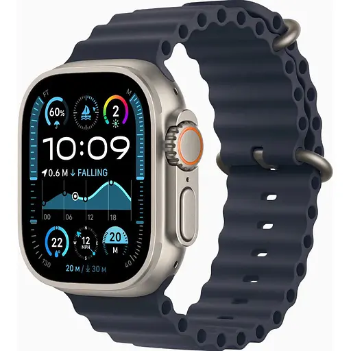 Смарт-годинник Apple Watch Ultra 2 GPS + Cellular 49mm Natural Titanium Case w. Navy Ocean Band (MX4D3)