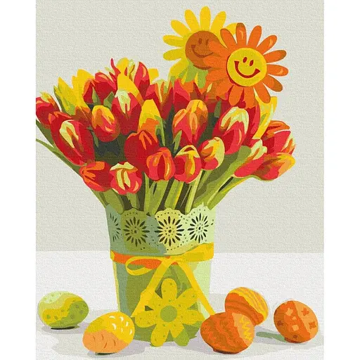 Картина по номерам на подрамнике Brushme Пасхальные тюльпаны - фото 1