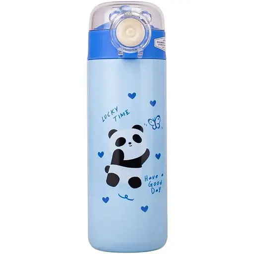 Термос Elisey дитячий з трубочкою "Lucky panda" блакитний 500 мл (9185-012)