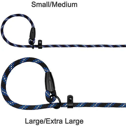Поводок-удавка для собак Barksi Active (длина 183 см диаметр 9 мм) черно-голубой - фото 3