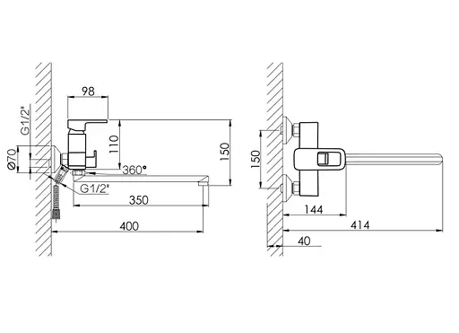 Смеситель для ванны Lidz Wawel 005 (k35) LDWAW005CRM45389 - фото 3