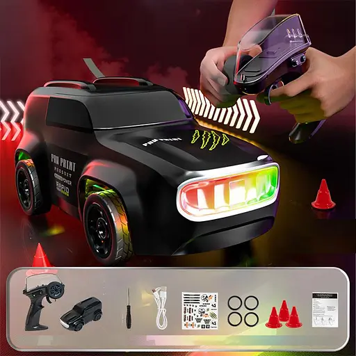 Дрифт-машина на радиоуправлении SHT K12 (1:64) Jeep 2.4G Black - фото 2