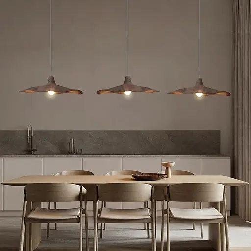 Підвісний світильник-квітка у корпусі Ø 38х9 см з імітацією дерева | Line F | Арт. SGA30-380 - фото 1