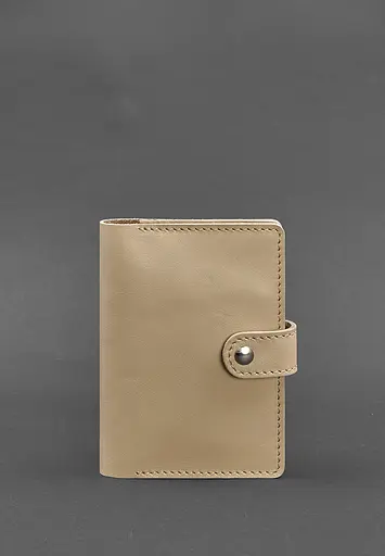 Кожаная обложка для паспорта 3.0 светло-бежевая - фото 2