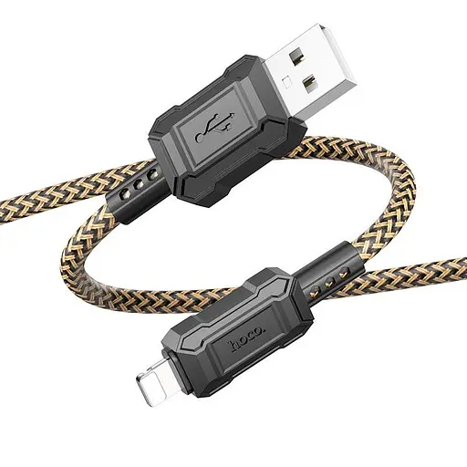 Кабель Hoco X94 Leader USB - Lightning посилений нейлоновий 1 м золотистий