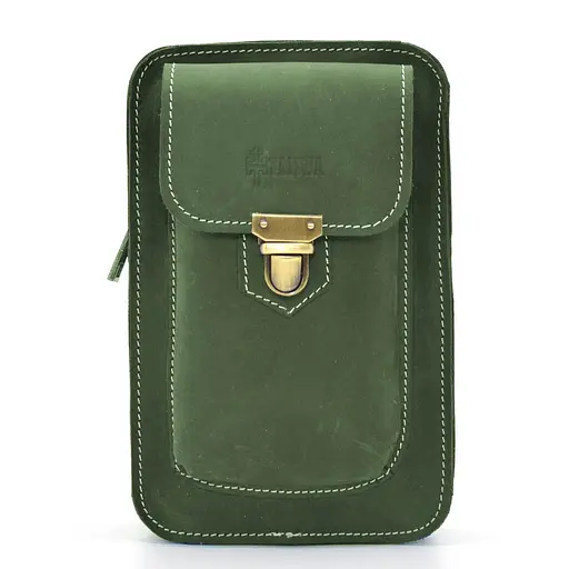 Кожаная мужская сумка на пояс TARWA 20х13.5х5 см sum0026019 - фото 3