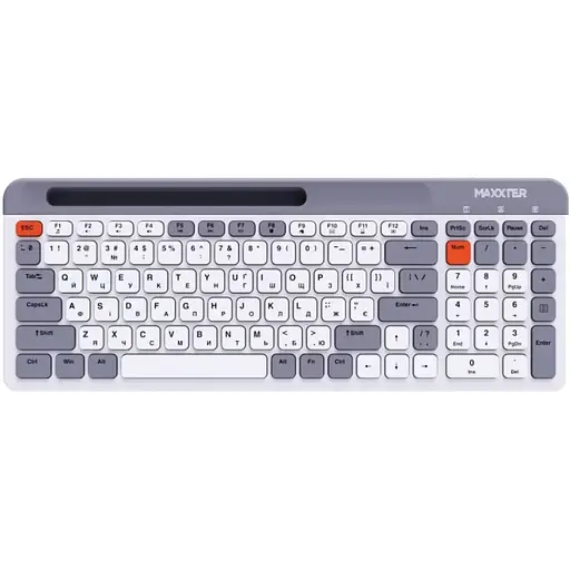 Клавиатура беспроводная Maxxter KBW-02G-UA White/Grey