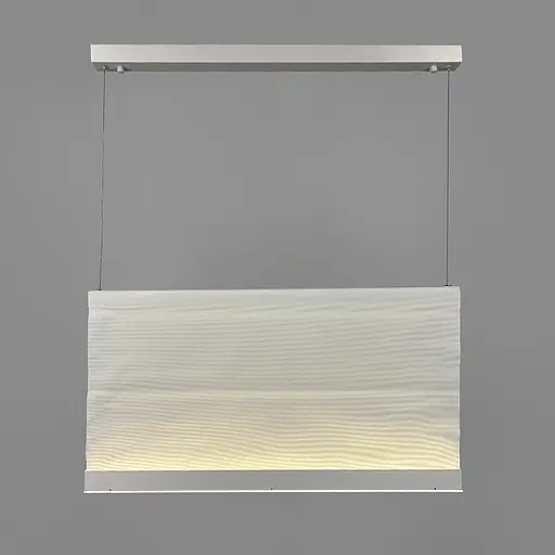 Підвісна LED-люстра з білим текстильним корпусом 42х70 см 4000K Line F Арт. MJ444-700*400 WT+WT - фото 1