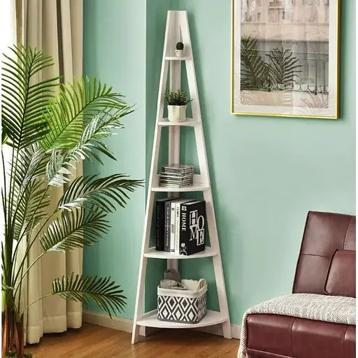 Стеллаж Costway Solo угловой для цветов белый - фото 3