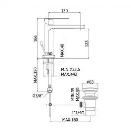 Смеситель для раковины Paffoni Tango с донным клапаном chrome TA075CR, Хром - фото 4