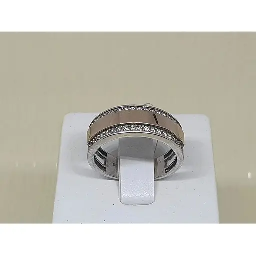 Срібна каблучка Лазурит з фіанітами. 12009Р 18,5 - фото 2