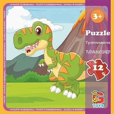 Пазлы G-Toys Динозавры, 12 элементов, LD07