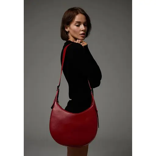 Жіноча шкіряна сумка Vivian червона - фото 1