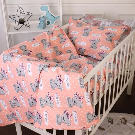 Комплект постельного белья MirSon Бязь 20-0028 Little girl Teddy 160x220 см розовый (2200010266740) - фото 2