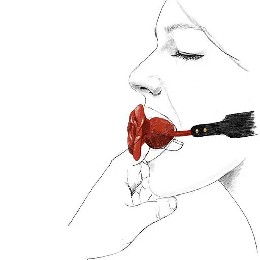 Роскошный кляп в виде розы Zalo - Rose Ball Gag, двойное использование - фото 5