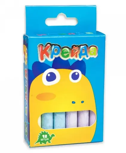 Крейда маленька кругла, 12 штук, різнокольорова, Стратег