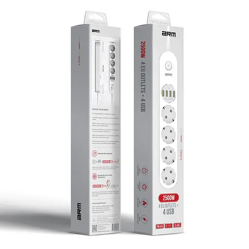 Мережевий фільтр-подовжувач ArmorStandart A-PS44 2m White (ARM70436) - фото 2