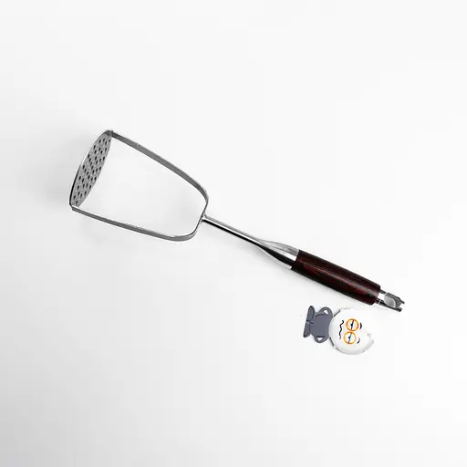 Картоплем'ялка для пюре 35см з нержавіючої сталі з дерев'яною ручкою толкушка для картоплі овочів кухонний інструмент Yiwu HP-8-47 - фото 3