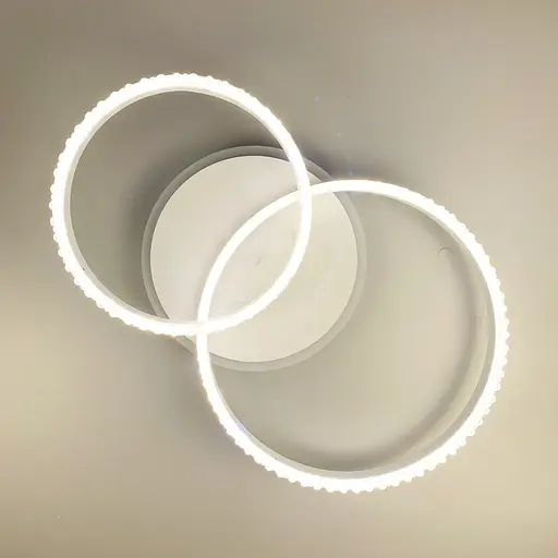 LED люстра на 2 кільця білого кольору з фурнітурою хром Line.F А 55061/2В RGB WH - фото 3