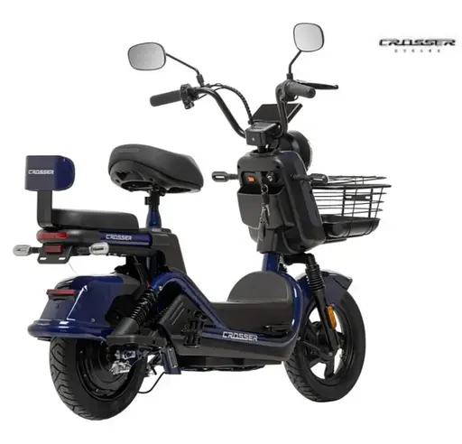 Електроскутер Двомісний Crosser CR2 (800W, 60V, 24Ah, графенові АБК) Синій - фото 4