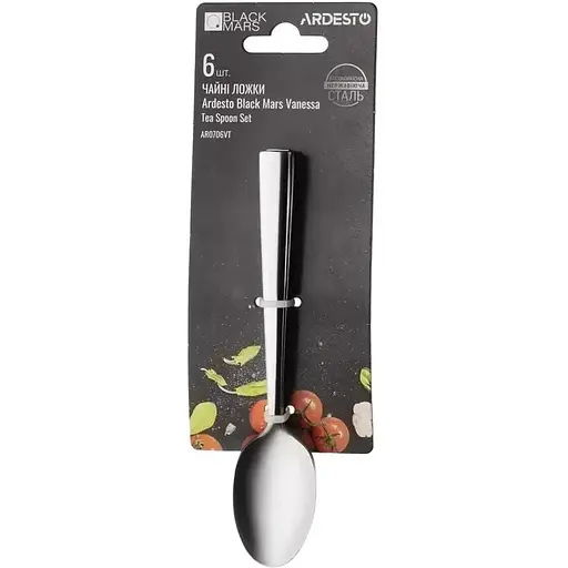 Набір чайних ложок Ardesto Black Mars Vanessa 6 предметів (AR0706VT)