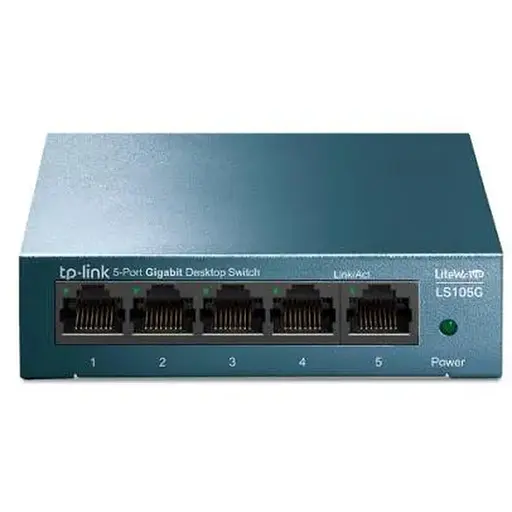 Коммутатор TP-LINK LS105G, 5x100/1000 Mb/s, металлический корпус, неуправляемый