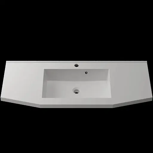Раковина матова врізна Amidicon Santo 110 1100x450 з литого каменю SANTO_110_MAT, Білий матовий - фото 1