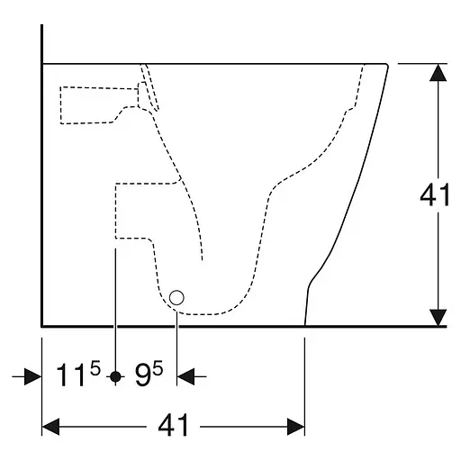 Чаша напольно приставного унитаза Geberit Smyle Square Rimfree 500.840.00.1, Белый - фото 2