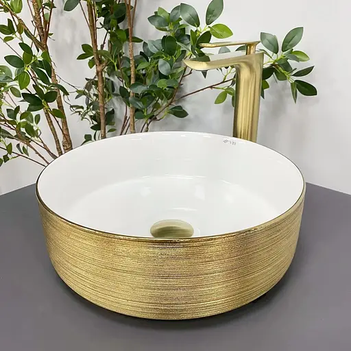 Умивальник VBI Prato gold white накладний VBI-011408, Золотий - фото 1