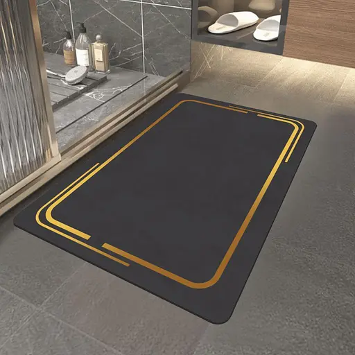 Суперпоглощающий Диатомитовый Коврик Aquarius для ванной 50 х 80 см Графитовый Мрамор