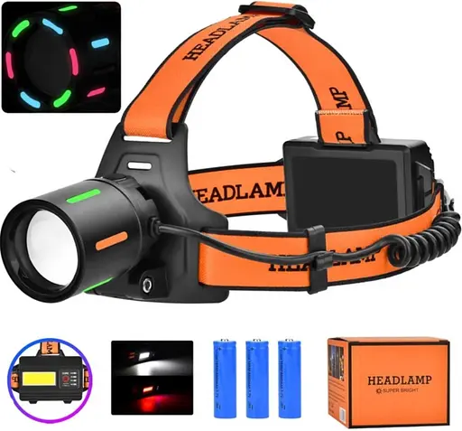 Фонарь на лоб BL-T67-TG+COB Night Vision с красным светом zoom Type-C - фото 3