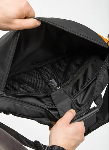 Мужская сумка-бананка под ноутбук Sambag Urban Laptop черно-оранжевая 46×26 см (51411129m) - фото 10