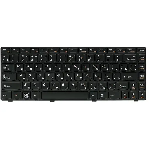 Клавiатура для ноутбука IBM/LENOVO IdeaPad G480 чорний, чорний фрейм