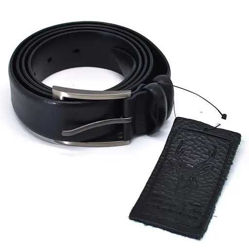 Ремінь Sergio Torri зі шкіри оленя чорний, класична пряжка acs0032064 - фото 3