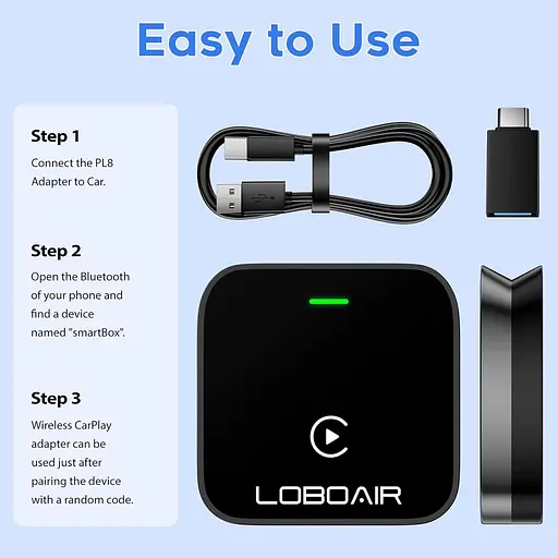 Бездротовий адаптер CarPlay, 2024 Автоматичний адаптер CarPlay перетворює дротове з'єднання на бездротовий - фото 4