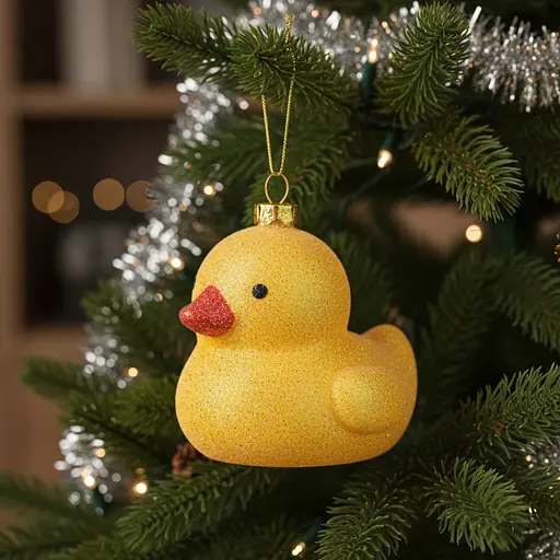 Прикраса ялинкова SPC Каченя 6 см з блискітками (951939)