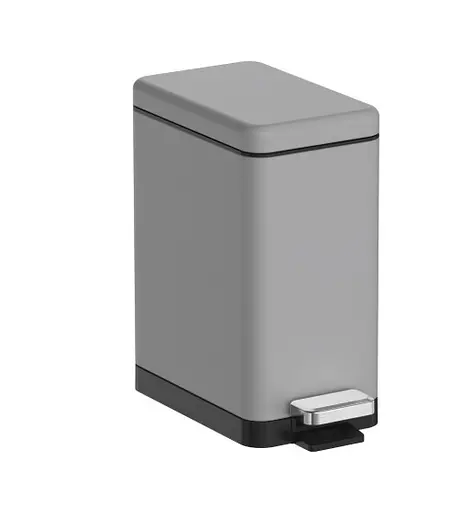 Відро для сміття Koer TC-010206-07 з плавним закриттям прямокутне 6 л сірий (KR5596)  - фото 2