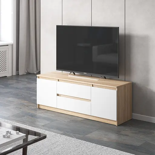 Тумба під телевізор Vays, для вітальні, сучасна, 2 висувних ящика та дві двері, без ручок R-28 - фото 6