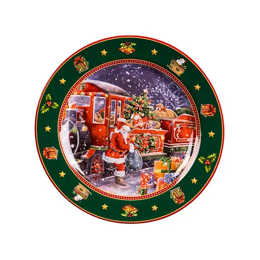 Набор новогодних тарелок с фарфором Santa 6 шт 26.5 см Yiwu HP-SDHK-6 - фото 2