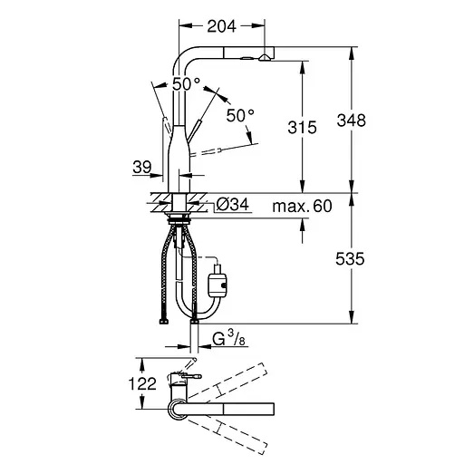 Змішувач для кухні Grohe Essence 30270000 Хром - фото 3