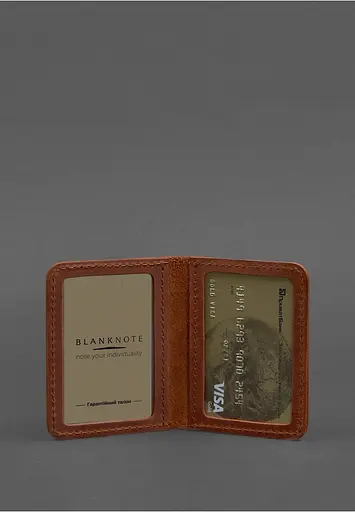 Кожаная обложка для ID-паспорта и водительского заседания 4.0 светло-коричневая Crazy Horse - фото 3