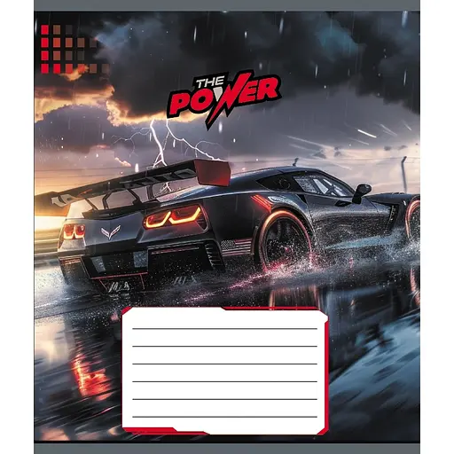 Зошит учнівський "Супер сила" Leader 012-510041C-5 в косу лінію, 12 аркушів - фото 1