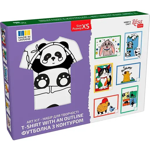 Набір футболка-розмальовка Rosa Talent Funny Рandas бавовна 100% розмір XS - фото 3
