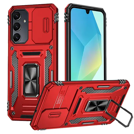 Чохол Epik ударостійкий Camshield Army Ring для Samsung Galaxy A36 5G/A56 5G Червоний/Red