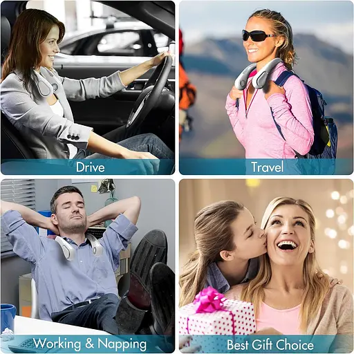 Беслопастный шейный вентилятор 5000 мАч час работы 21 час - фото 2