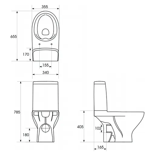 Унитаз-компакт 652 Cersanit Moduo CO 011 3/5 с сиденьем Duraplast Soft Close K116-004 - фото 2
