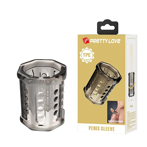 Насадка на пеніс Pretty Love Penis Sleeve Ronael, 5.5 см (сірий) - фото 8