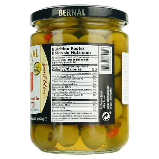 Оливки Bernal Gourmet фаршированные перцем 436 г - фото 2